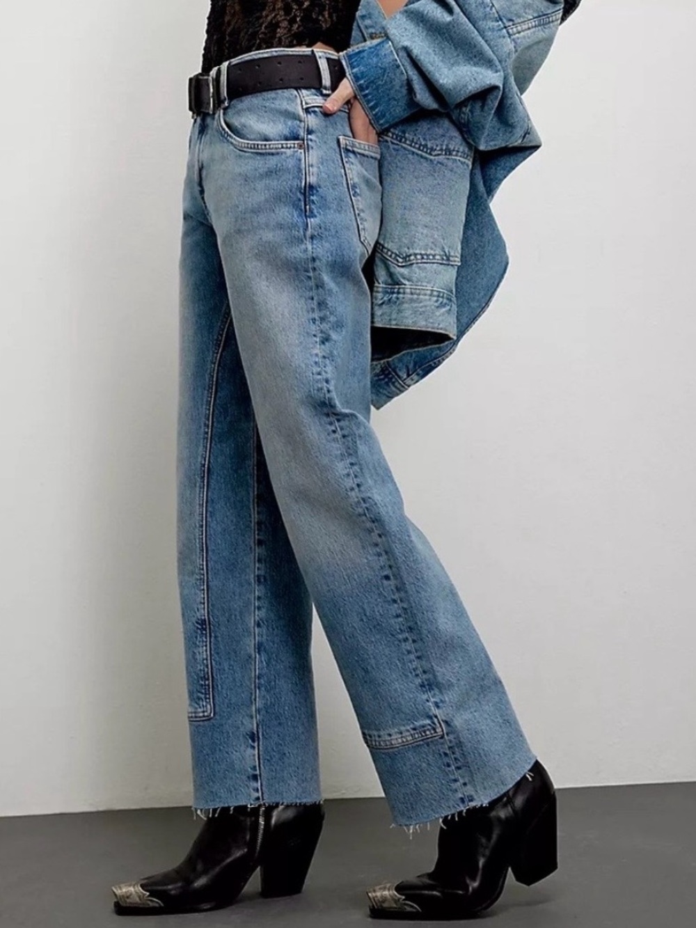 We The Free Risk Taker High Rise Straight Leg Jeans Size 25 Boho Denim - Picture 3 of 9